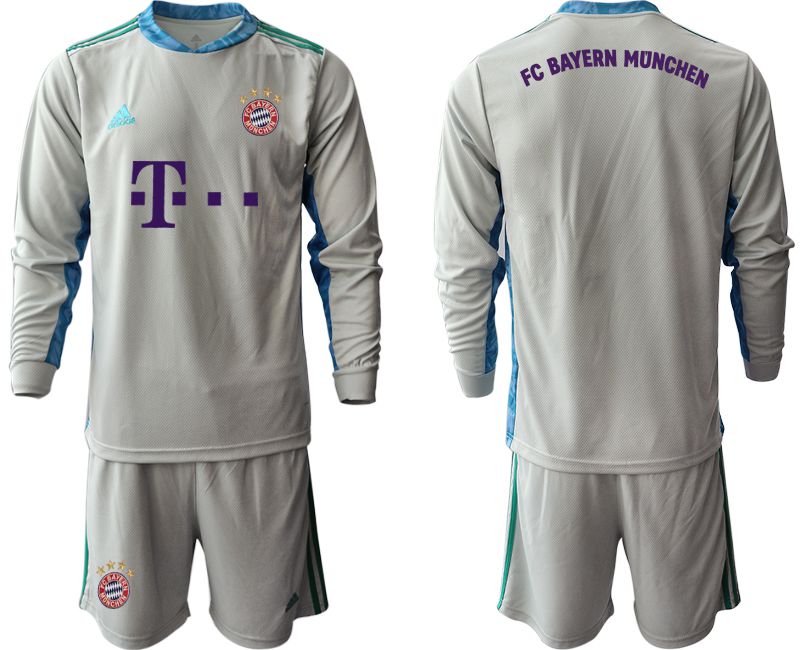 Men 2020-2021 club Bayern Munich gray long sleeve goalkeeper Soccer Jerseys